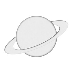 Saturn planet in paper cut style 