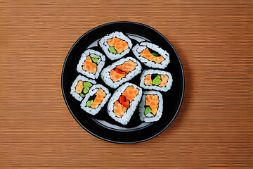 Sushi on a food tray