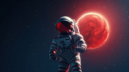 Romantic Love in Outer Space: Silhouette of Man, Moon and Star Shapes, and a Heart Planet: Perfect for Valentine's Day. Generative AI