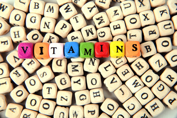 close up of the letters vitamin c