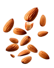Fotobehang Falling almond isolated on transparent background © Medard