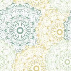 Oriental seamless pattern with mandalas. Moroccan geometric mandala background for fabric, textile, linen, wrapping.