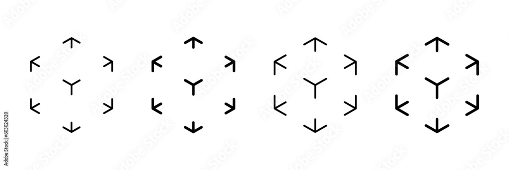Wall mural 3d cube vector icon set. intermittent line cube symbol. augmented reality logo for website design an