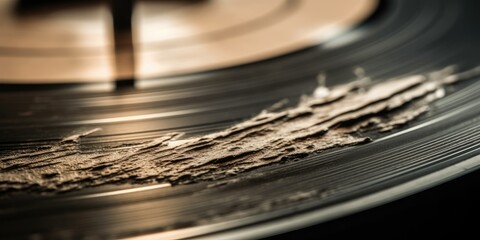 Old Vinyl Record Macro - AI Generated