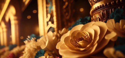 traditional indian wedding invitation backdrop with beautiful theme generative ai