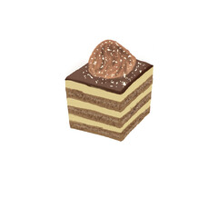 chocolate cake isolated on white