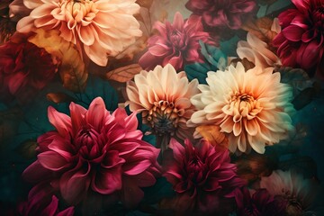 design spring watercolor background pastel flower peonies color valentine beauty blossom. Generative AI.