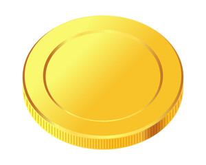 Golden money. Rotating gold coin.