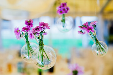 Kwiaty, dekoracja weselna, ślub, zieleń