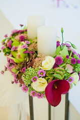 Kwiaty w wazonie, zieleń, eustoma, dekoracja,