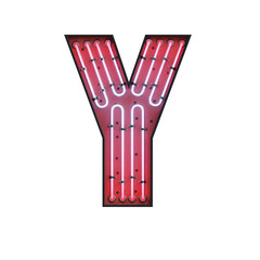 Bold Neon 3D Alphabet or PNG Letters