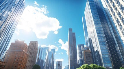 Fototapeta na wymiar Сity with skyscrapers, generative AI