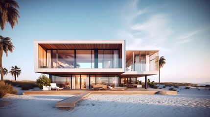 Obraz premium Beach house, generative ai
