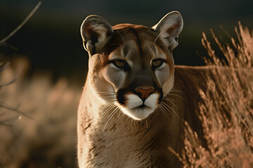 Fototapeta premium Cougar in nature. Generative AI
