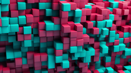 colorful blocks in a random geometric wallpaper. generative AI