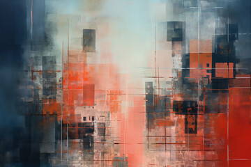 abstract painting of random square wallpaper. generative AI