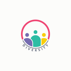 Colorful Diversity Logo Template. Icon of Unity, Friendship, Community and Togetherness.