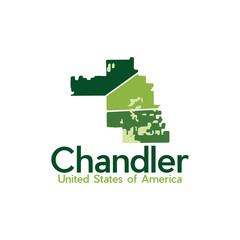Chandler City Map Geometric Illustration Creative Design