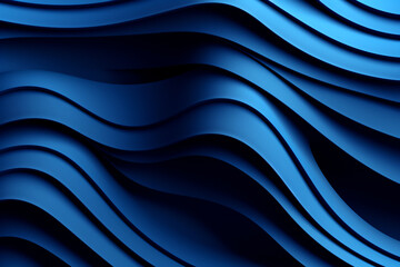 elegant paper art of blue wave. generative AI