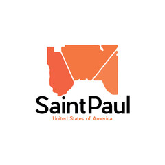 Map Of Saint Paul City Modern Geometric Simple Logo