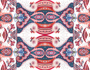 Seamless paisley pattern, ethnic floral design.