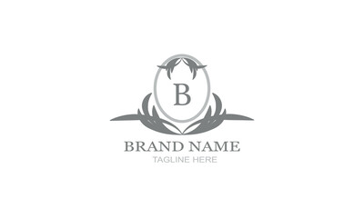 Obraz premium Design template of an elegant floral monogram for one or two letters, for example B. Wedding monogram. Business sign, identity monogram for restaurant, boutique, hotel, heraldry, jewelry.