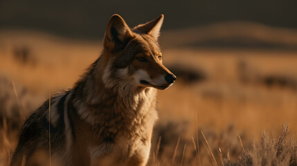 Fototapeta premium Coyote in nature. Generative AI