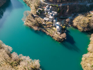Isola Santa Lucca Tuscany Italy countryside aerial view