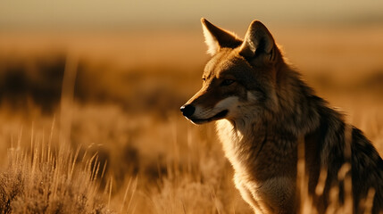 Fototapeta na wymiar Coyote in nature. Generative AI