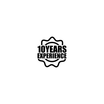 10 years experience icon illustration isolated on white background 