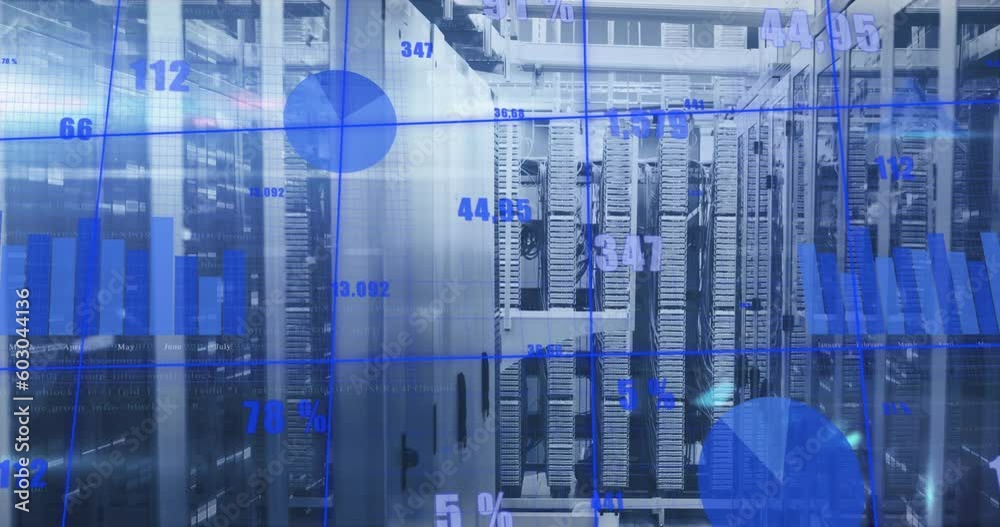 Poster animation of data processing over computer servers