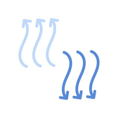 moisture evaporation process of coating, icon, drying paint or varnish surface, steam or gas arrows, thin line symbol on white background - editable stroke vector illustration