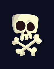 Halloween vector art of a skull and bones .Halloween illustrations