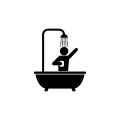 Shower head with water drops flowing icon isolated on transparent background