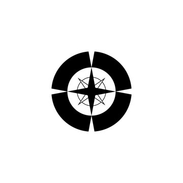 Compass icon. Navigation symbol isolated on transparent background