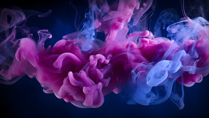Obraz premium ink smoke on a black background. generative AI