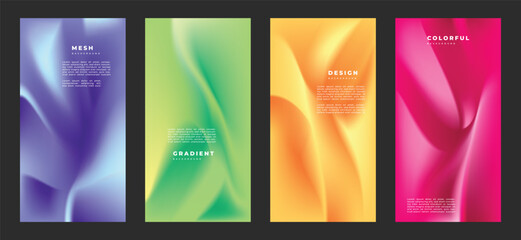 Fototapeta premium Abstract colorful fluid gradient mesh background template copy space sey for poster, banner, leaflet, flyer, pamphlet, booklet, or cover