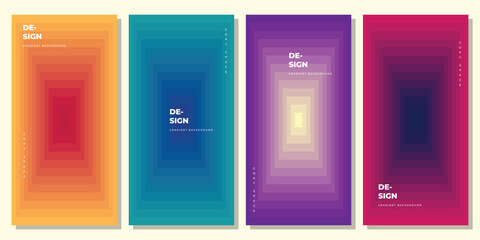 Fototapeta premium Colorful square geometric layer portrait background template copy space. Suitable for poster, banner, leaflet, pamphlet, cover, or flyer