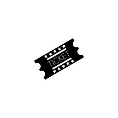 Ticket icon isolated on white background.