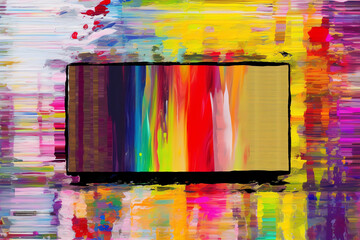 colorful paint of a television screen. generative AI
