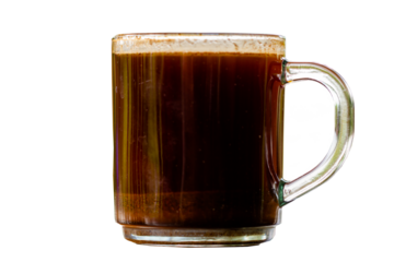 A cup of brewed coffee from the bean robusta type
