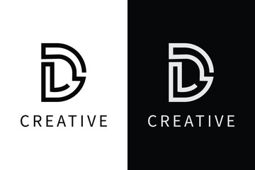 Letters abstract logo DL, LD, D, L. monogram logo concept. simple design editable. - obrazy, fototapety, plakaty