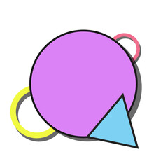Element abstract retro style 80s-90s geometric shapes	
