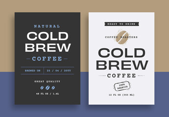 Cold Brew Coffee Label Layout for Package
