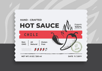 Chili Pepper Hot Sauce Label Layout Package