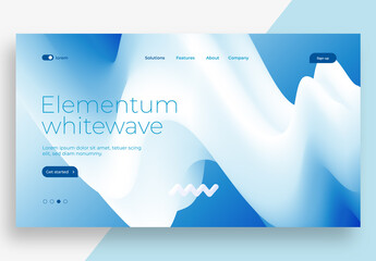 Website Landing Page Template with Blue Accents