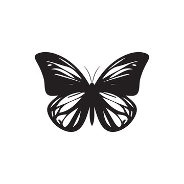 Butterfly Icon, Moth Symbol, Insect Silhouette, Butterflies Pictogram, Butterfly Vector Illustration