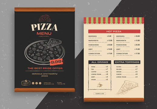 Pizza Menu Template Design Layout