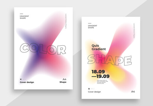 Modern Abstract Poster Layout with Gradient Fluid Shape
