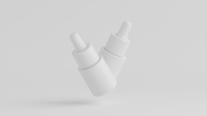 White Cosmetic Bottle Mockup 3D Illustration